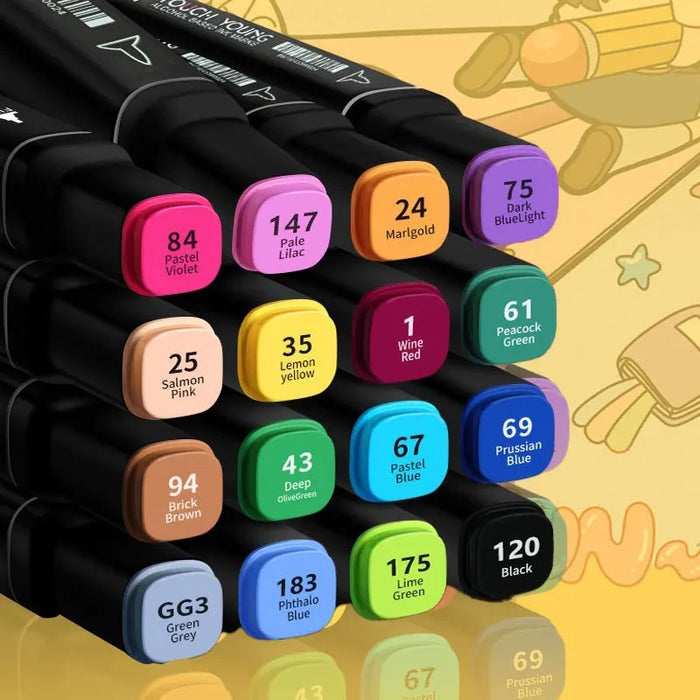 Ancient Energy 120-color manga brush marker pens set with student-friendly markers for art and illustration projects.