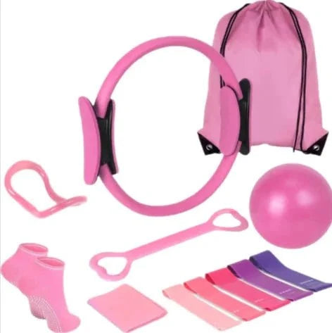 Mandotos 13-piece yoga and Pilates set with mats, blocks, straps, and accessories for exercise and stretching routines