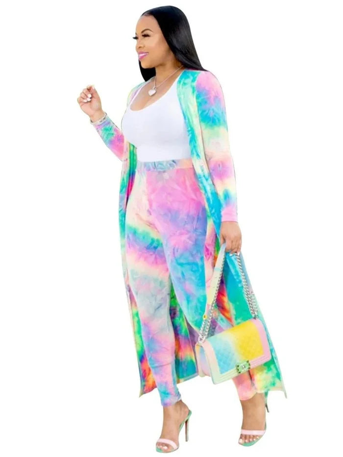 Mandotos International 2025 women's two-piece cardigan set, casual and sexy outfit, featuring a stylish knit top and matching pants.