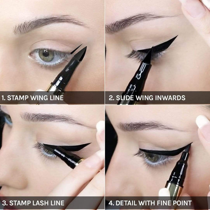 MIRENESSE EYE LINER 2x1ml / Jet Black 4D Instant Wing 24hr Eyeliner Stamp