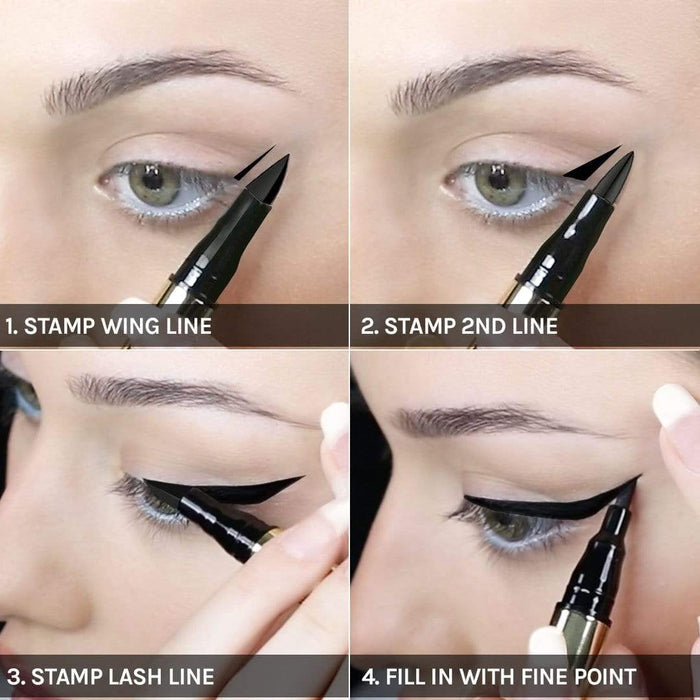 MIRENESSE EYE LINER 2x1ml / Jet Black 4D Instant Wing 24hr Eyeliner Stamp
