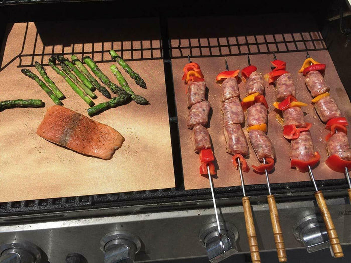5 Piece Non Stick Copper Grill Mat Set