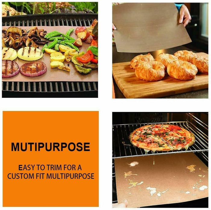 5 Piece Non Stick Copper Grill Mat Set