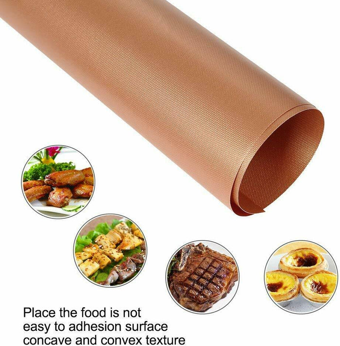 5 Piece Non Stick Copper Grill Mat Set