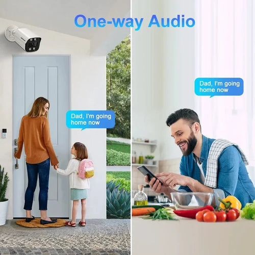Mandotos 8MP IP camera with 4K resolution, enhanced audio, and night vision for clear surveillance.