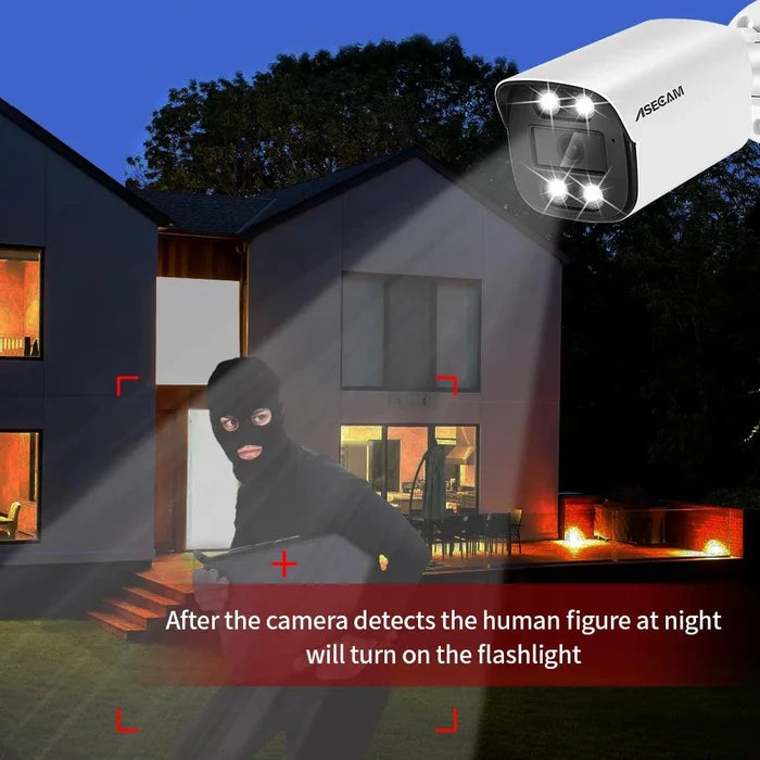 MANDOTOS 8MP IP camera with crystal-clear 4K resolution, enhanced audio, and night vision for high-quality security monitoring.