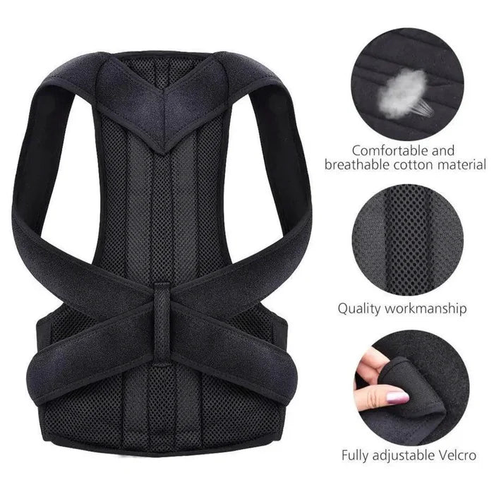 Mandotos adjustable back brace and posture corrector, designed to support proper spinal alignment and improve posture.