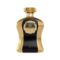 Afnan Highness Black EDP for Her 3.4 oz bottle with black and gold packaging, elegant design, and floral fragrance theme.