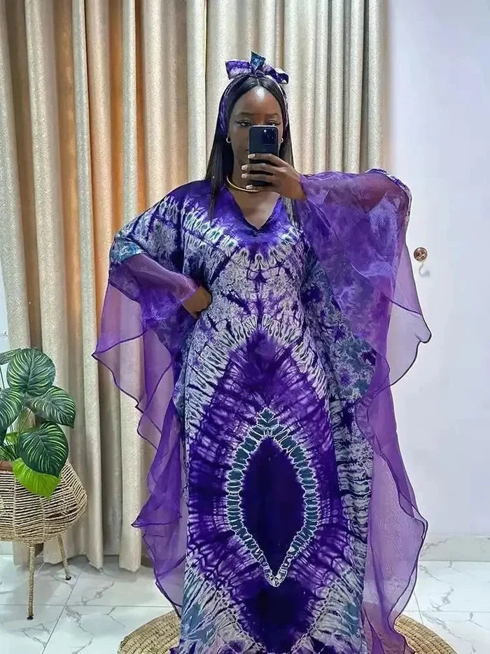 African Dashiki Ankara maxi dress for women, traditional long dress with vibrant patterns by MANDOTOS INTERNATIONAL.
