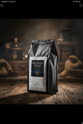 Gun Powder Grinds African Kahawa Blend on wooden surface