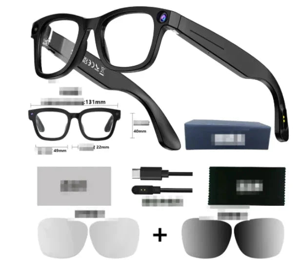 Mandotos AI Camera Smart Glasses with built-in camera, sleek design, and smart features for hands-free photography and video.