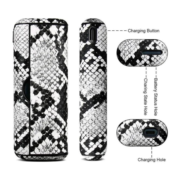 Mandotos animal snake leather case showcasing a sleek, textured snake pattern in a stylish protective accessory for devices.