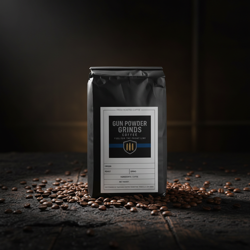 Gun Powder Grinds Asian Plateau Blend with scattered beans