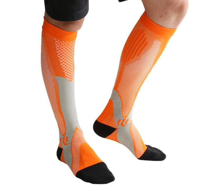 Ancient Energy athletic compression socks for men and women, designed to boost stamina and improve circulation during activity.