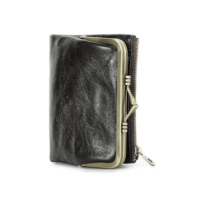Mandotos authentic leather ladies' wallet with multiple card slots and a sleek, stylish design.