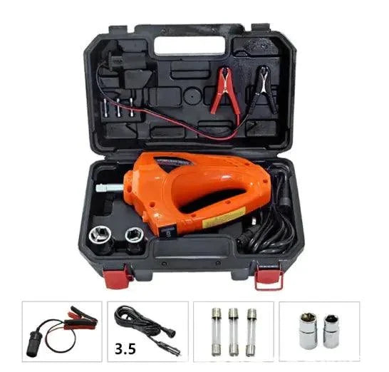 Mandotos Auto Electro-Lift Jack showing its compact design and control panel for vehicle lifting.