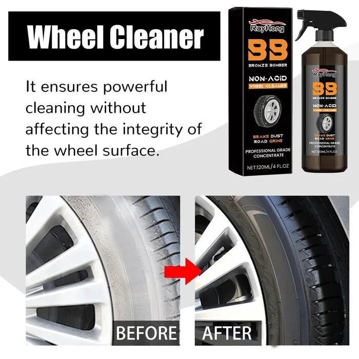 Mandotos Auto Wheel Refresher bottle showing cleaning solution for car wheels and rims.