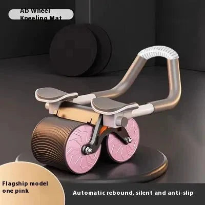 Mandotos automatic rebound abdominal wheel for core strengthening and exercise, featuring black handles and durable wheel.