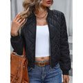 Autumn European And American Stand Collar Plaid Slim Fit Baseball Cotton-padded Jacket