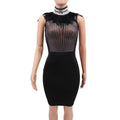 Mandotos bandage beads evening dress with intricate beadwork and a fitted silhouette, stylish formal wear for special occasions.