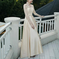 Elegant evening dress for women by MANDOTOS, featuring a stylish banquet party design with intricate details and flowing fabric.