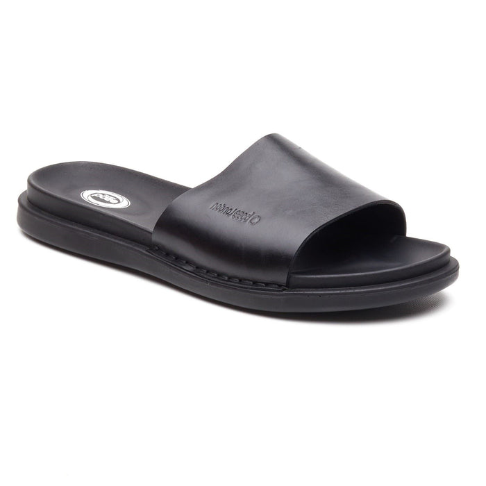 Base London Albany Leather Men's Black Slides