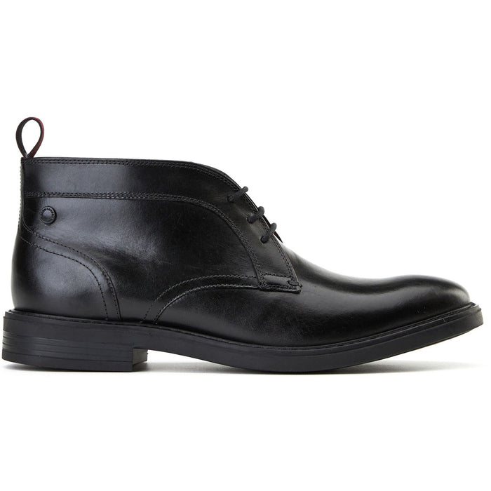 Base London Lincoln Leather Men's Black Ankle Boots