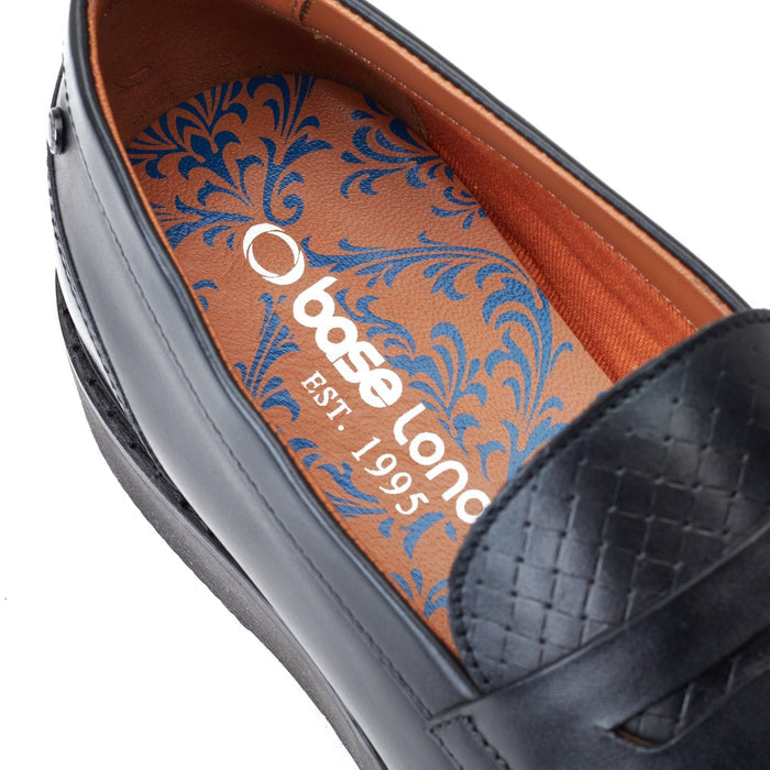 Base London Sid Leather Men's Black Loafers
