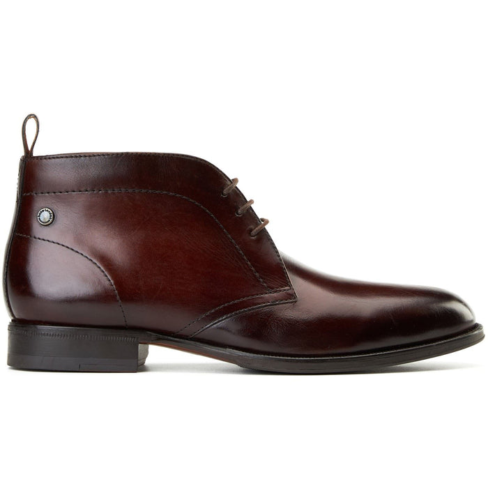Base London Wallis Leather Men's Burnt Brown Ankle Boots