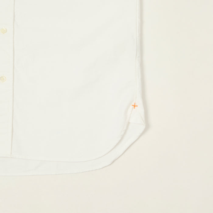 Beams Plus Button Down Short Sleeve Oxford Shirt - White