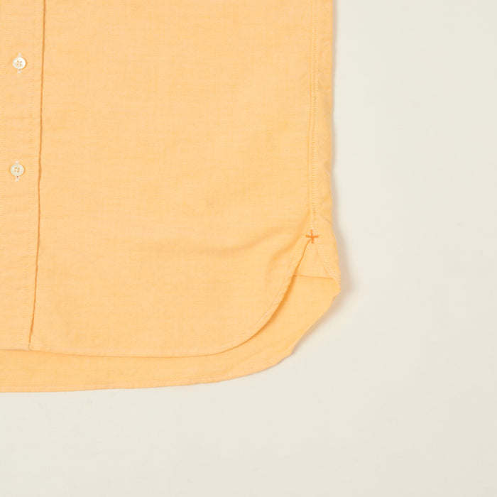 Beams Plus Button Down Short Sleeve Oxford Shirt - Yellow