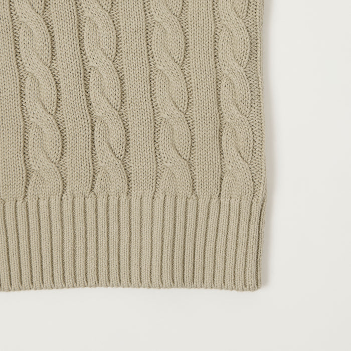 Beams Plus Cable Knit Vest - Grey