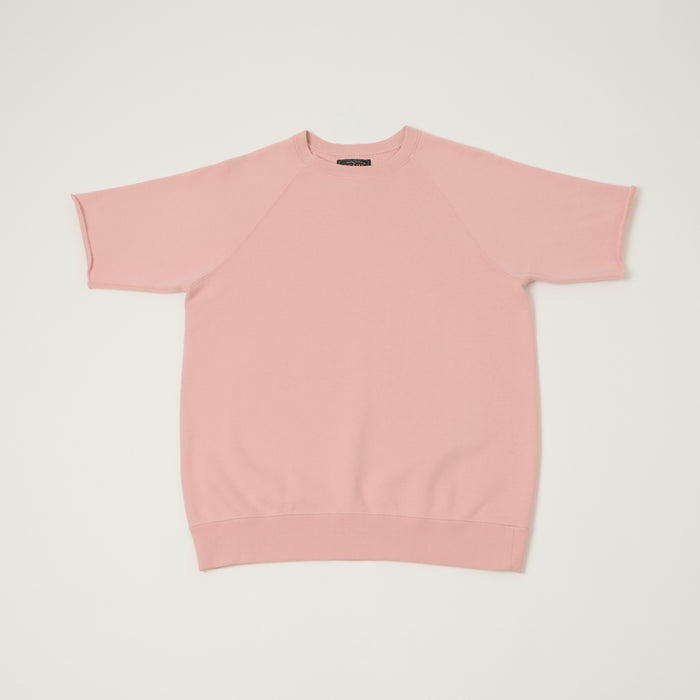Beams Plus Cut Off Sleeve Raglan Sweatshirt - Pink