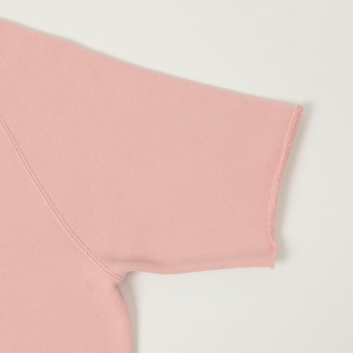 Beams Plus Cut Off Sleeve Raglan Sweatshirt - Pink