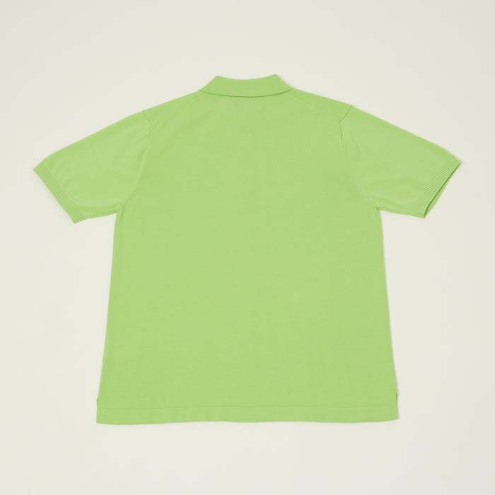 Beams Plus Lightweight Knit Polo Shirt - Light Green