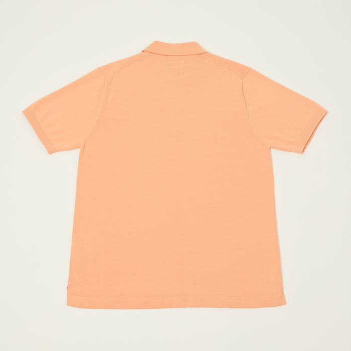 Beams Plus Lightweight Knit Polo Shirt - Orange