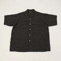 Beams Plus Open Collar Short Sleeve Linen Shirt - Charcoal