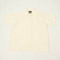 Beams Plus Open Collar Short Sleeve Linen Shirt - White