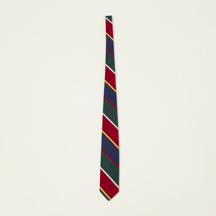 Beams Plus Regimental Preppy Stripe Tie - Red/Navy/Green