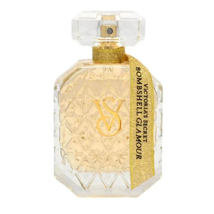 Mandotos International Bombshell Glamour Velvet Peach perfume bottle, 3.4 oz, with a sleek design and elegant packaging.
