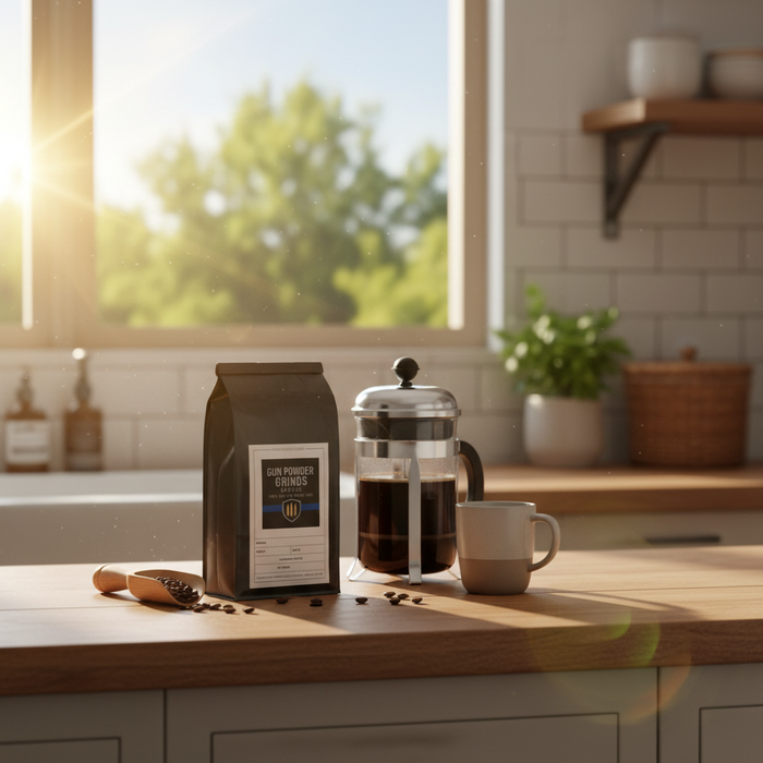 Gun Powder Grinds kitchen morning light