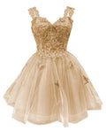 Mandotos International Butterfly Sparkle off-shoulder homecoming dress with shimmering details and elegant design.