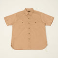 Buzz Rickson's Open Pocket Short Sleeve Herringbone Work Shirt - Beige