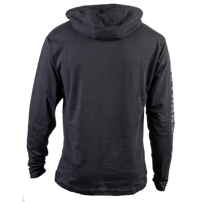 Caterpillar Hooded Long Sleeve Cotton Men's Black T-Shirt