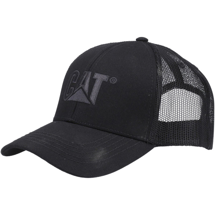 Caterpillar Raised Logo Cotton Black Baseball Caps