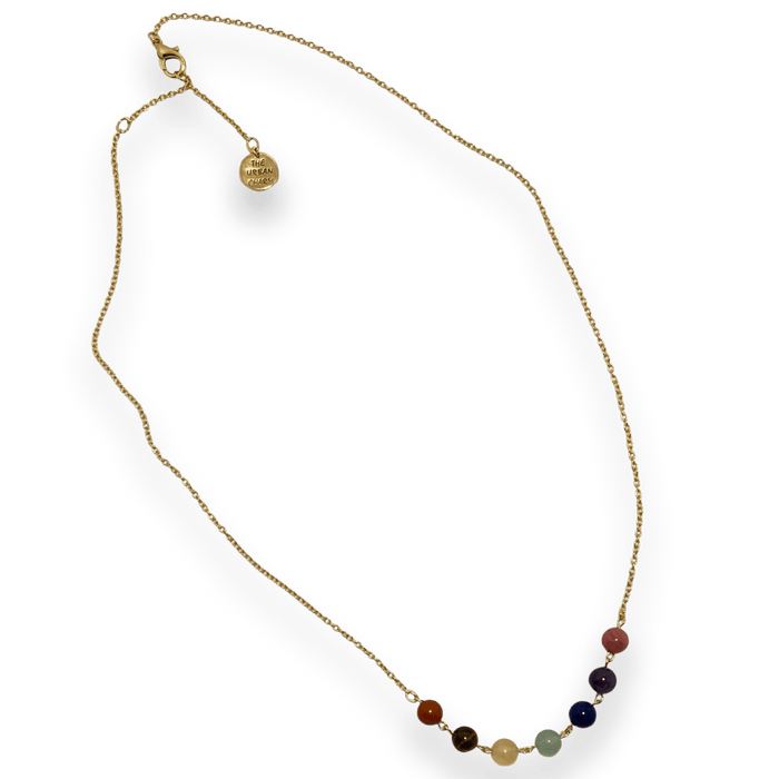Chakra balance necklace by The Urban Charm featuring natural gemstones and a charm, designed to promote energy harmony.