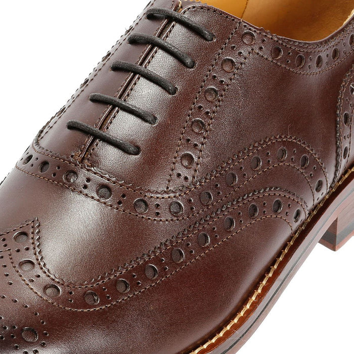 Chapman & Moore Oxford Brogue Leather Men's Mahogany Shoes
