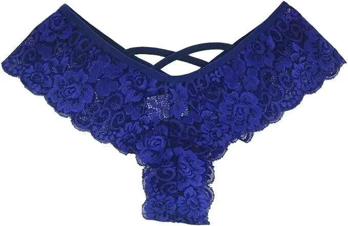 Set of four lace G-string panties for women by MANDOTOS, featuring stylish and comfortable design in various colors.