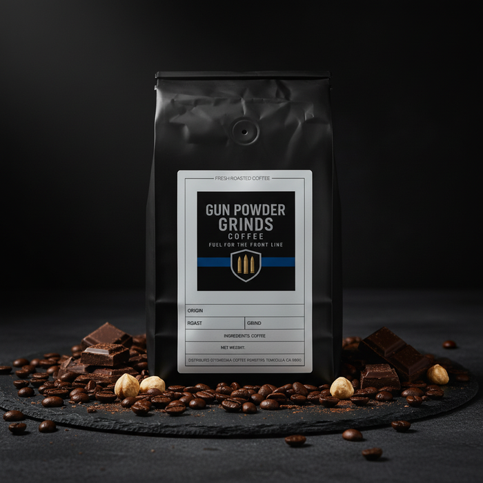 Gun Powder Grinds Chocolate Hazelnut with hazelnuts and chocolate