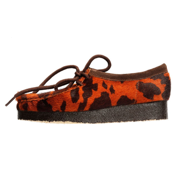 Clarks Originals Wallabee Women's Brown Cow Print Shoes